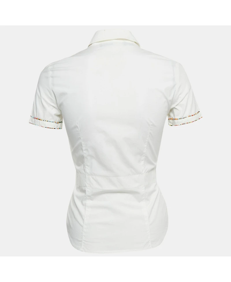 Pre-Owned Love Moschino Women's Beaded Cotton Shirt
