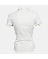 Pre-Owned Love Moschino Women's Beaded Cotton Shirt