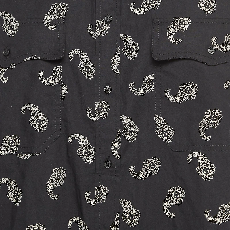 Pre-Owned Zadig & Voltaire Women's Black Tamara Paisley Print Cotton Oversized Shirt