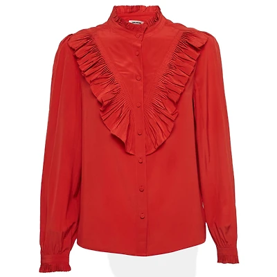 Pre-Owned Zadig & Voltaire Women's Silk Pleated Shirt Blouse
