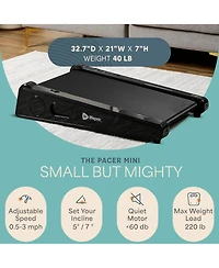 LifePro Smallest Portable 30in Walking Pad Treadmill – Adjustable Incline, Under Desk, 220Lbs Max Load