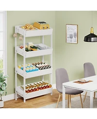 Tribesigns Wood Fruit and Vegetable Basket Stand Rack for Kitchen