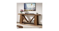 Tribesigns 70.9-Inch Long Console Table, Farmhouse Entryway Table with Storage, Narrow Sofa Console Behind Couch