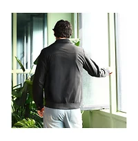 Campus Sutra Men's Obsidian Black Zip-Front Geometric-Jacquard Jacket