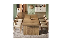 Tribesigns 71-Inch Large Dining Table for 6-8, Farmhouse Wooden Kitchen Table with Arched Design