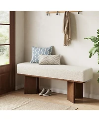 Tribesigns 47-in Shoe Bench with Cushion, Modern Entryway Bench, Rectangle End of Bed Bench