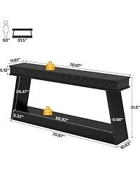 Tribesigns Modern Console Table, 71-Inch Extra Long Entryway Table with Storage, 2-Tier Narrow Sofa Table, Black