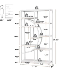 Tribesigns 9-Tier Bookshelf, Freestanding Tall Bookshelves Display Shelf Storage Organizer with 9-Open for Living Room, Bedroom