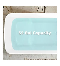 Casainc Acrylic Freestanding Soaking Tub with Sit-In Design and Chrome Overflow
