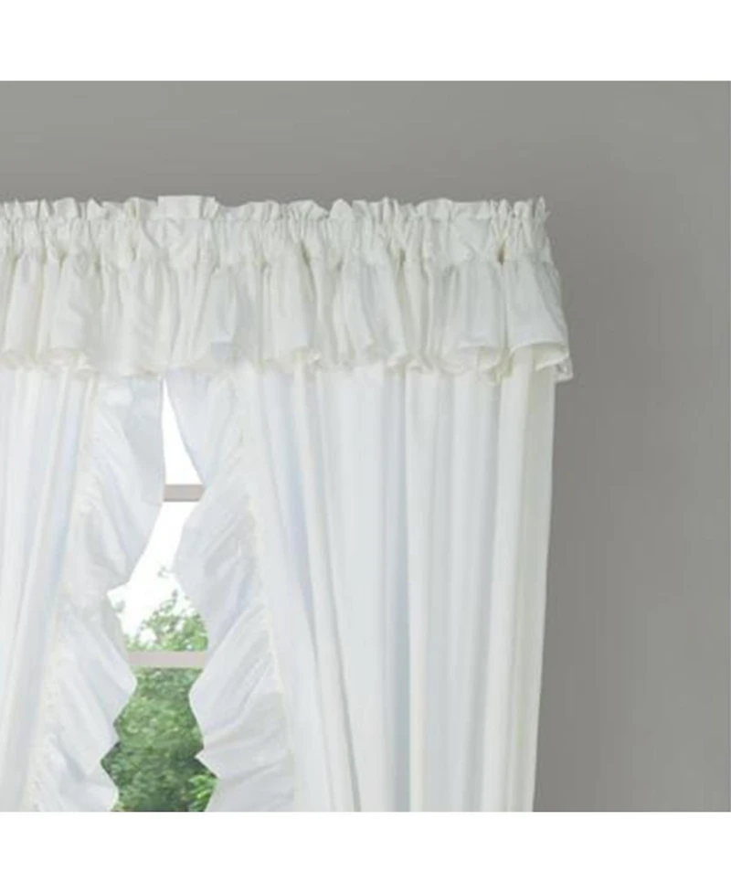 Ellis Curtain 2-Piece Ruffled Priscilla Window Curtain Panel Pair with ties