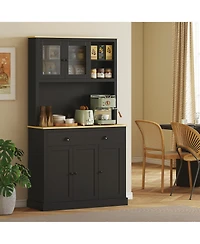 Homcom Kitchen Cabinet with Microwave Sd, 71" Pantry