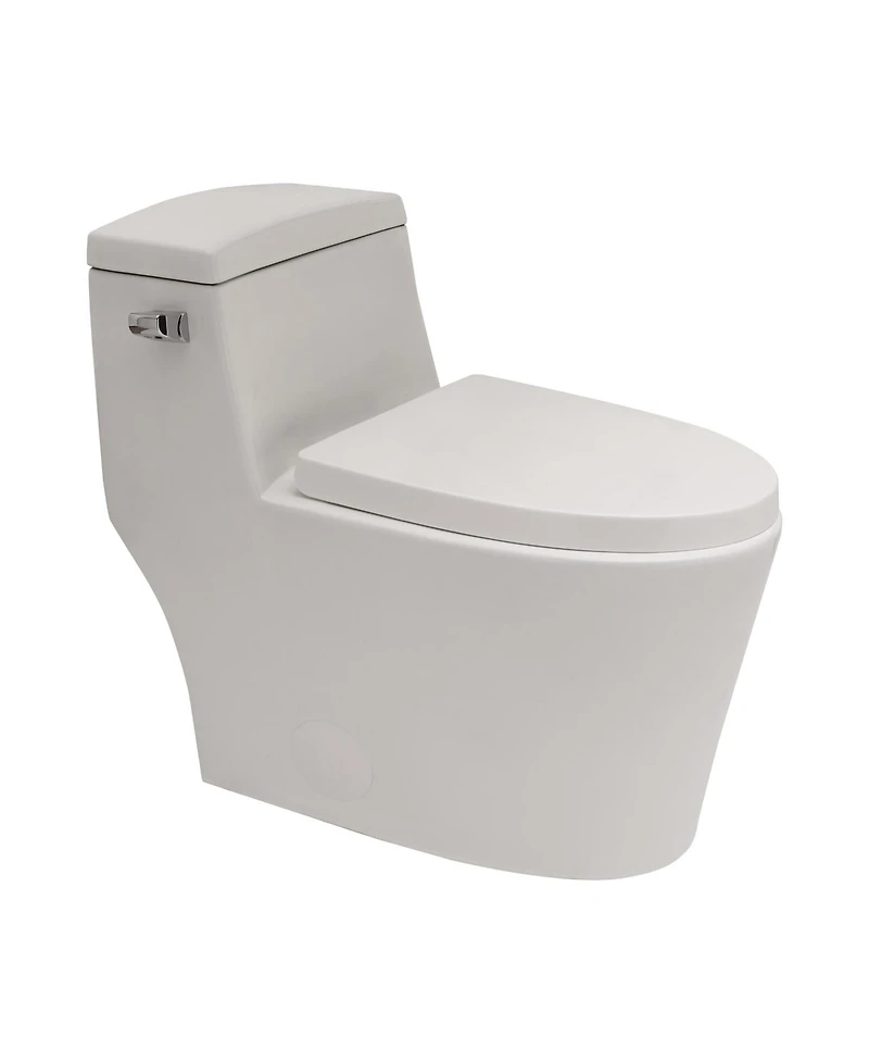 Casainc Powerful Tornado Flush One-Piece Small Compact Bathroom Fixture Elongated Comfortable Height,Glazed Surface