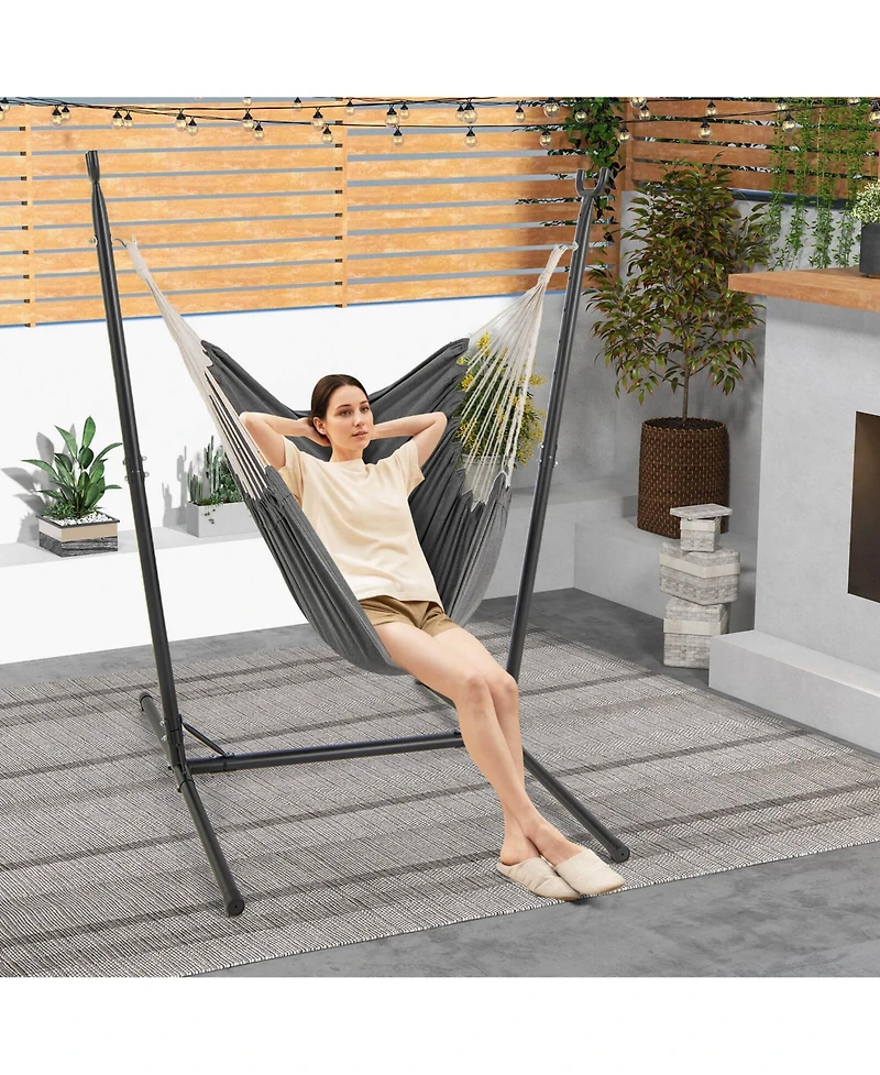 Adjustable Hammock Chair with Stand 6 Adjustable Positions Storage Pocket Sturdy