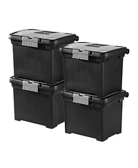Sterilite Portable Lockable File Box w/ Extra Compartment & Handle (4 Pack)