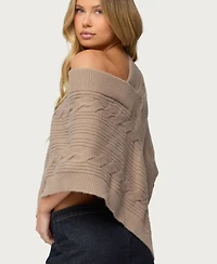 Edikted Women's Vickey Cable Knit Poncho