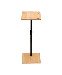 sumyeg Adjustable Bamboo C-Shaped Couch Tray Table with 2-Tier Rectangle Design