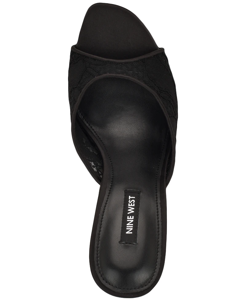 Nine West Women's Kiscop Lace Slip-On Stiletto Sandals