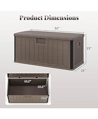Costway Storage Box with Lockable Design & Gas Strut Handle 2 Person Bench Garden Organizer