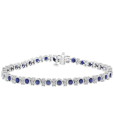 Effy Collection Sapphire (3-1/3 ct. t.w.) & Diamond (1/4 ct. t.w.) Bracelet in Sterling Silver
