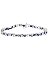 Effy Collection Sapphire (3-1/3 ct. t.w.) & Diamond (1/4 ct. t.w.) Bracelet in Sterling Silver