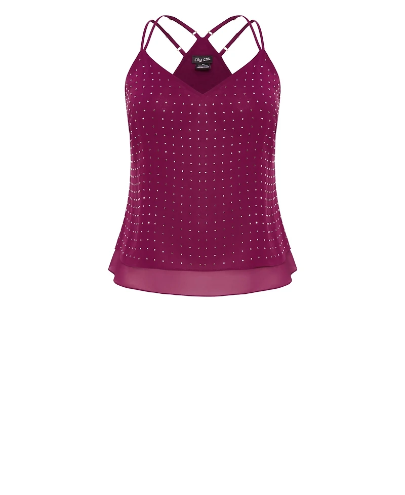 City Chic Plus Strappy Nail Top