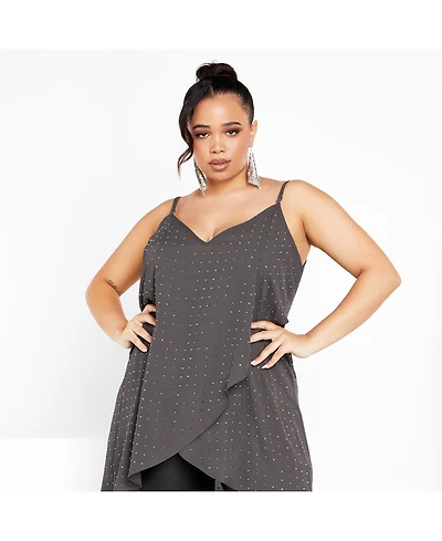 City Chic Women's Hi Lo Shine Cami