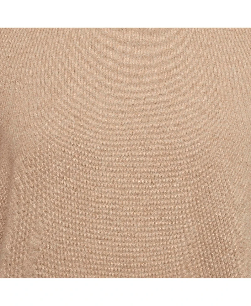 Pre-Owned Hermes Men's Brown Leather Trim Cashmere Knit Sweater