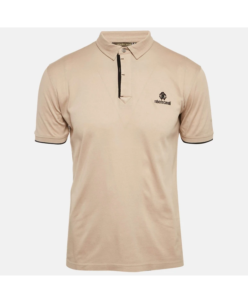 Pre-Owned Roberto Cavalli Men's Cotton Pique Polo T-Shirt
