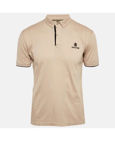 Pre-Owned Roberto Cavalli Men's Cotton Pique Polo T-Shirt