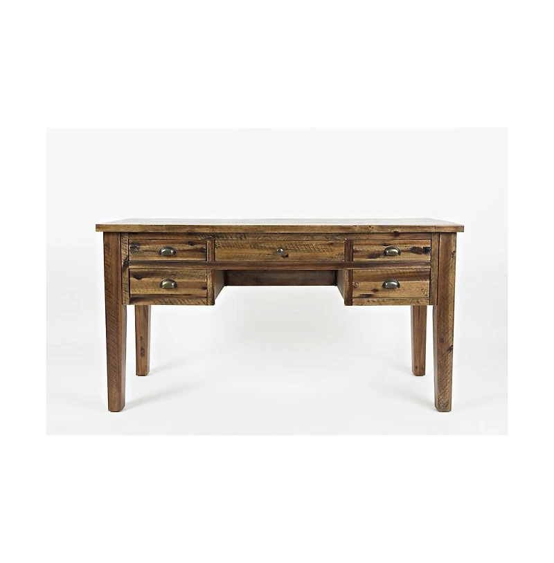 Jofran Artisan's Craft Rustic Farmhouse Distressed Acacia 5-Drawer Desk