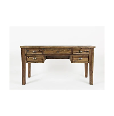 Jofran Artisan's Craft Rustic Farmhouse Distressed Acacia 5-Drawer Desk