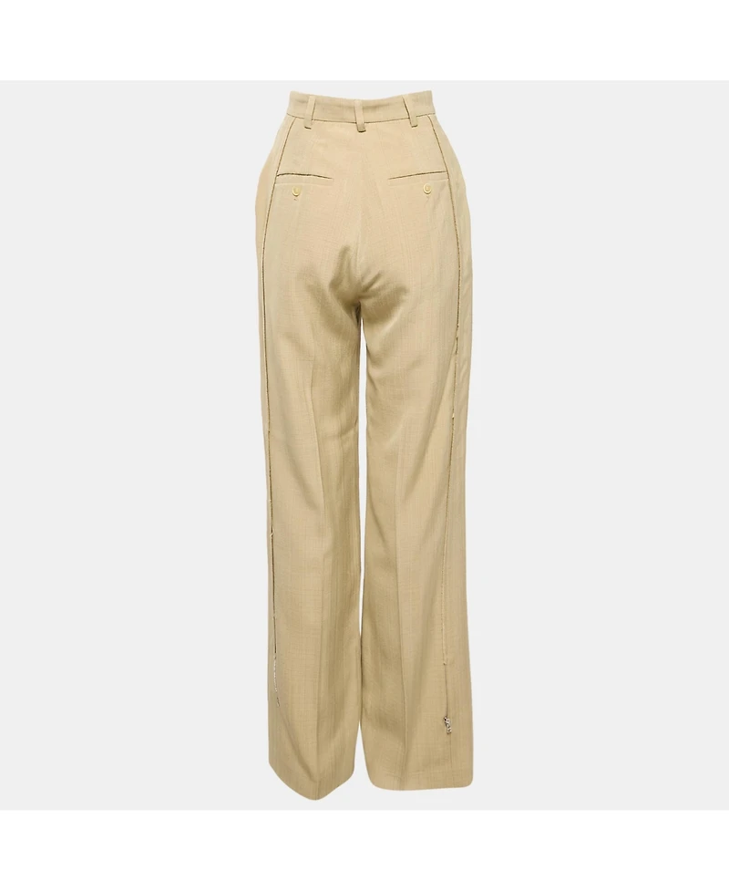 Pre-Owned Jacquemus Women's Silk Blend High Rise Le Papier Trousers