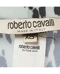 Pre-Owned Roberto Cavalli Women's Green Animal Print Jersey Leggings