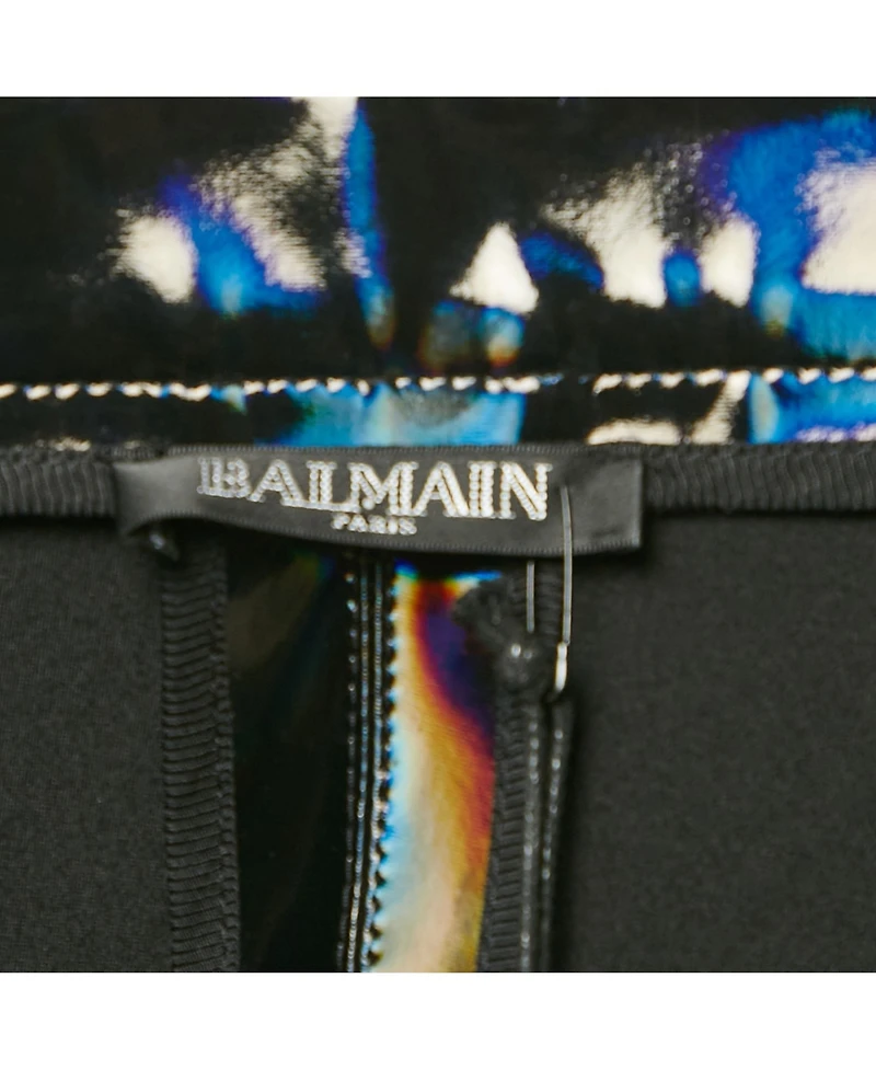 Pre-Owned Balmain Women's Black Iridescent Nylon Pants