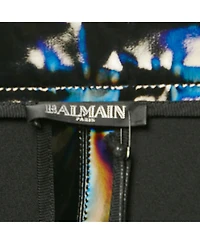 Pre-Owned Balmain Women's Black Iridescent Nylon Pants