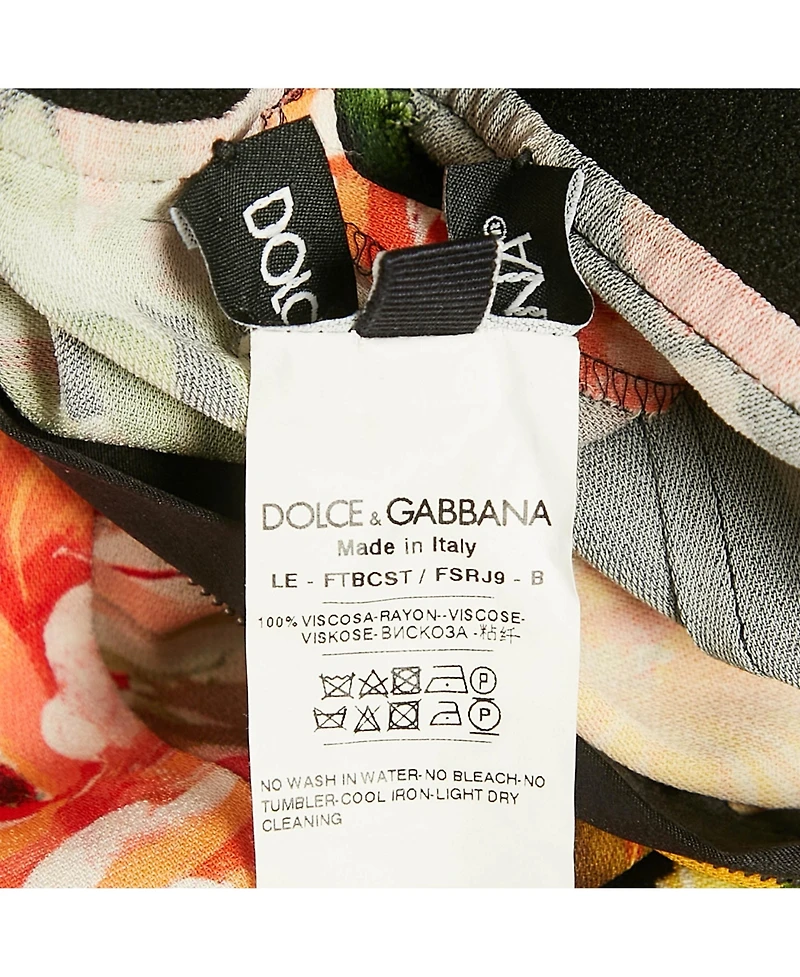 Pre-Owned Dolce & Gabbana Women's Black Floral Crepe Trousers