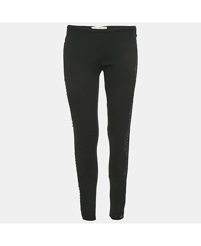 Pre-Owned Emilio Pucci Women's Lace Trim Jersey Skinny Trousers