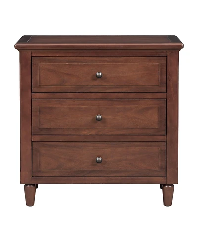 sumyeg 3 Drawer Nightstand Smooth Gliding Rails and Metal Handles