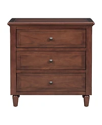 sumyeg 3 Drawer Nightstand Smooth Gliding Rails and Metal Handles
