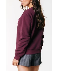 Colourful Rebel Women's Logo Wave Puff Relaxed Sweat Port Red