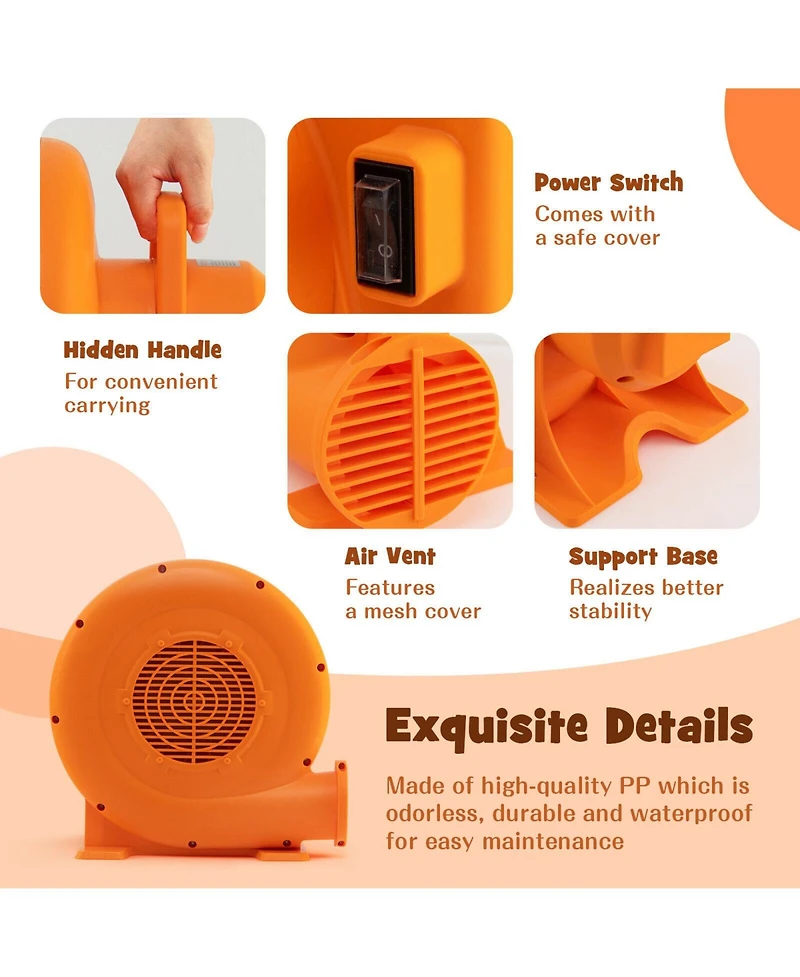 Skonyon 750W Air Blower (1.0HP) for Inflatables with 25 feet Wire and Gfci Plug