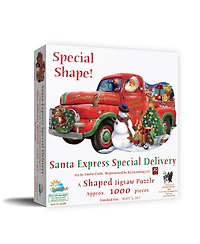 SunsOut Santa Express Special Delivery 1000 piece Jigsaw Puzzle for Adults Special Shape Christmas