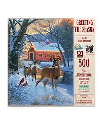 SunsOut Greeting the Season 500 piece Jigsaw Puzzle for Adults Christmas
