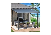 Aecojoy 10'X10' Hardtop Gazebo Outdoor Pergola Lean to Metal Pergolas