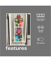 Household Essentials Glidez Multipurpose Paint-Finished Steel Pull-Out Storage Organizer, 2-Tier Design, White