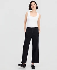 Eileen Fisher Petite High-Rise Wide-Leg Jeans