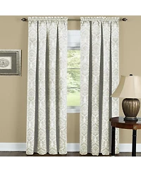 Kate Aurora 5 Piece Damask Thermal Blackout Rod Pocket Window Curtains & Valances Set