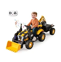 Hongge 4 in 1 Kids Ride On Tractor 12V with Remote