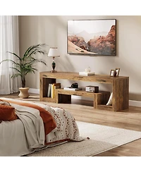 Tribesigns 63-Inch Tv Stand for 55/60/65/75-Inch TVs, Farmhouse Entertainment Center, Rustic Brown