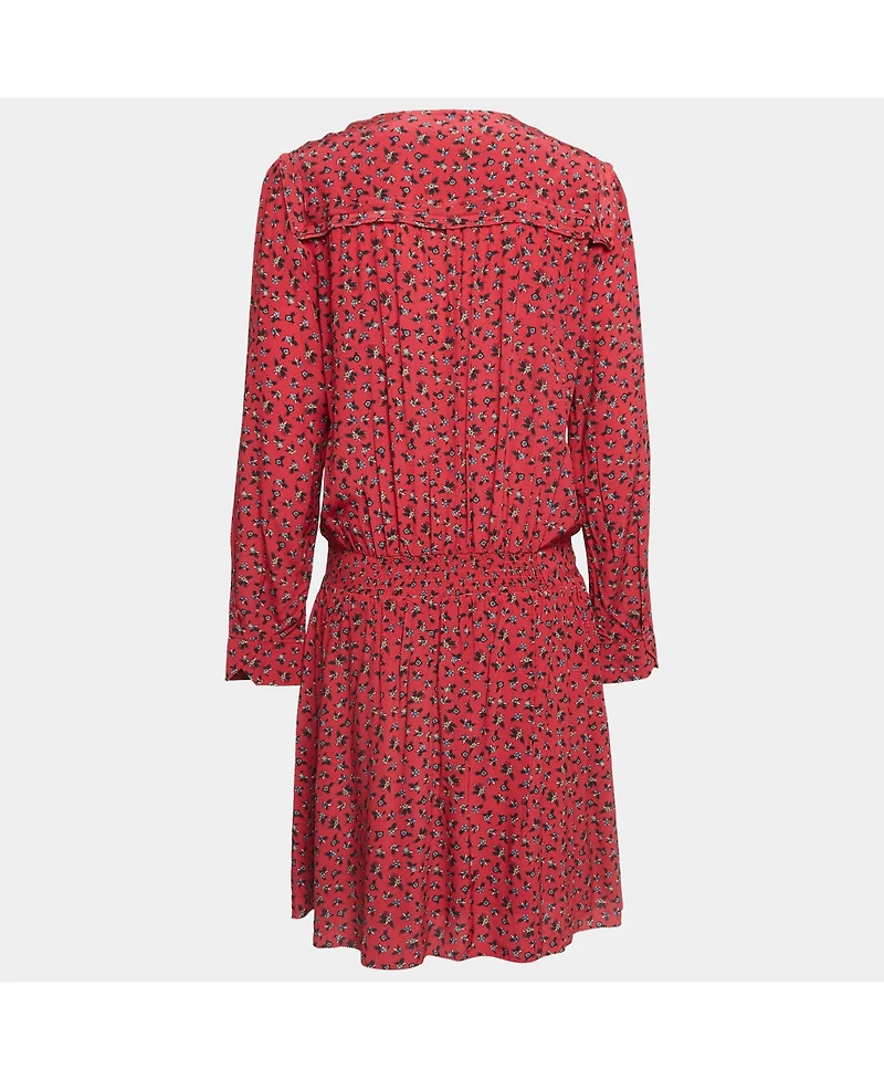 Pre-Owned Zadig & Voltaire Women's Red Floral Print Crepe Mini Dress